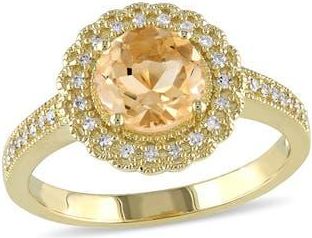 Delmar Round Citrine & Diamond Ring in Yellow at Nordstrom Rack, Size 5