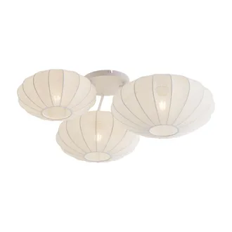 QAZQA Qazqa L&aacute;mpara De Techo Japandi Blanca 3 Luces - Multi Bida