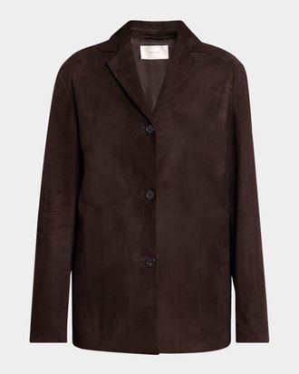 The Row Fabian Suede Single-Breasted Jacket