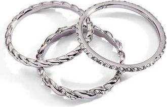 Alex and Ani Rope Stacking Texture Ring Set of 3 in Silver at Nordstrom, Size 7