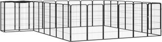 vidaXL Jaula Perros 30 Paneles Acero Recubierto Polvo Negro 50x100cm Vidaxl