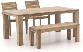 Rough Country Rustic Furniture ROUGH-S/ROUGH-X 180cm dining tuinset met bank 4-delig stapelbaar