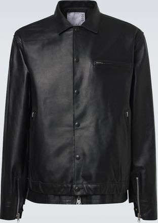 sacai Leather blouson jacket