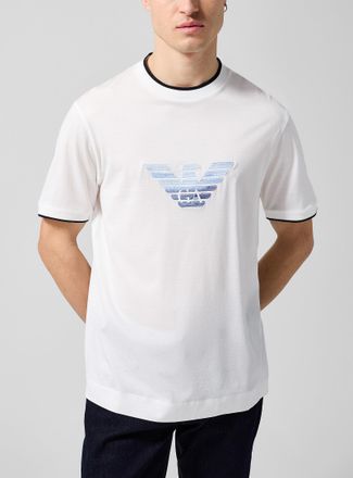 Emporio Armani Mens Shaded logo contrasting trim T-shirt