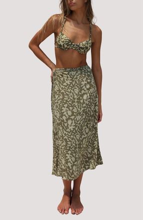 Stone Fox Swim Holiday Wrap Cover-Up Skirt in Baja Bloom at Nordstrom, Size X-Small/small