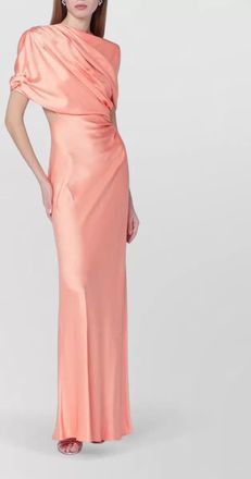 Stella McCartney shiny satin one shoulder maxi dress