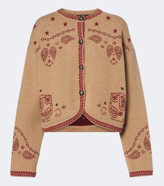 Alanui Bandana Jacquard wool and cashmere cardigan