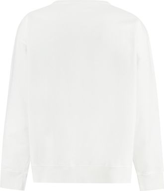 Maison Margiela Mens Cotton Crew-neck Sweatshirt - White - Size X-Small