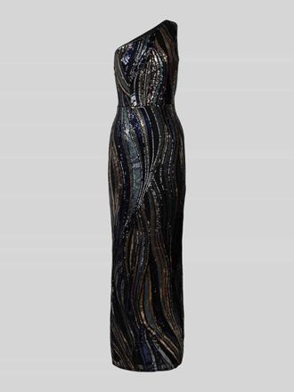 Adrianna Papell One-Shoulder-Abendkleid mit Paillettenbesatz in Black, Größe 40