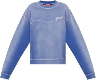 Diesel F-Crew Sweatshirt - Dames - Sweatshirts - Blauw - XL - Katoen - Hoodies & sweatvesten