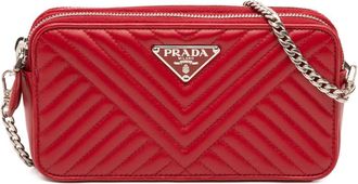 Prada Pre-owned Prada Mini Soft Calf Impunture Diagramme Double Zip Bag Ladies GMRLAIC70WE6ZTWH