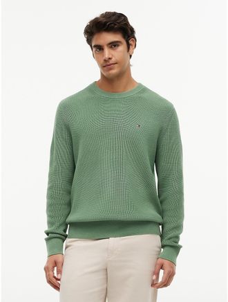 Tommy Hilfiger Mens Mixed-Knit Crewneck Sweater - Dusty Meadow - XL