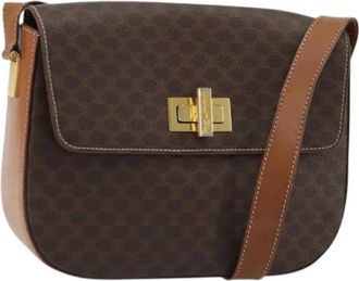 Celine Pre-owned Cross Body Bags, female, Brown, Size: ONE SIZE Pre-owned Vintage Macadam Shoulder Bag