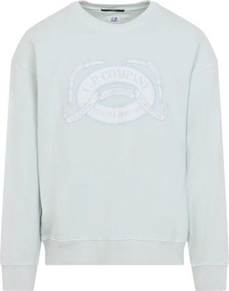 C.P. Company 20Cmss 217A Katoenen Sweatshirt - Heren - Sweatshirts - Blauw - XL - Katoen - Hoodies & sweatvesten