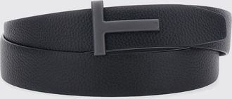 Tom Ford Cintura in pelle martellata con fibbia monogram metallica