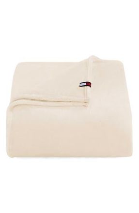 Tommy Hilfiger Plush Throw Blanket in Light Beige at Nordstrom Rack, Size Full/queen