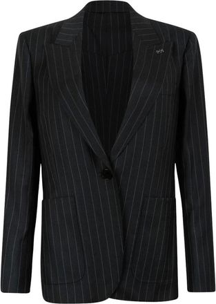 Givenchy Chaqueta de un solo pecho a rayas - Jackets - Mujer - Gris - S