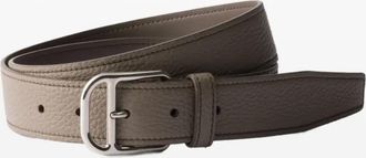 Prada pebbled-leather belt - men - Calf Leather (top grain) - 120 - Grey