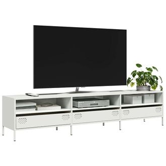Berkfield Home TV Cabinet White 202x39x43.5 cm Cold-rolled Steel