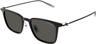 Montblanc MB0354S Asian Fit 001 Mens Sunglasses Black Size 52