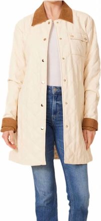 Dolce Cabo Long Sleeve Quilted Jacket In Cream