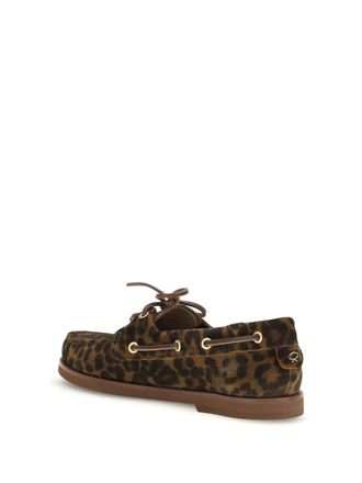 Gianvito Rossi Leopard-Print Calf Leather Loafer - Brown