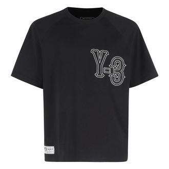 Yohji Yamamoto T-Shirts, male, Black, Size: S Elite 5 Gfx Short Sleeve T-Shirt