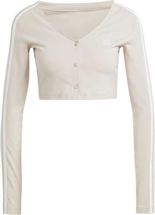 adidas (WMNS) adidas originals Adicolor Classics 3-Stripes Button Long Sleeve Tee Beige II0708