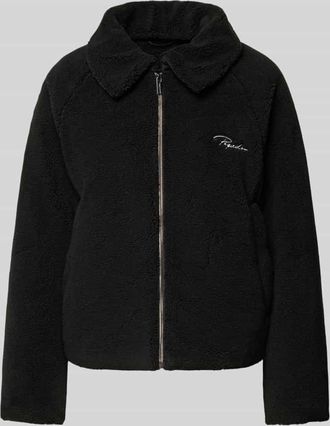 Pegador Jacke aus Teddyfell mit Label-Stitching Modell LAJA in Black, Größe XL