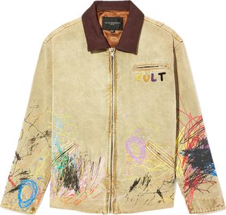 Cult of Individuality Cults Canvas Workwear Jacket in Scribble
