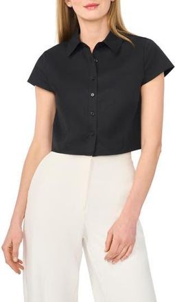 Ted Baker Cap Sleeve Button-Up Shirt in Rich Black at Nordstrom Rack, Size 10
