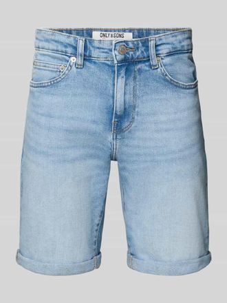 Only & Sons Regular Fit Jeansshorts aus Baumwoll-Mix Modell in Jeansblau, Gr&ouml;&szlig;e XXL