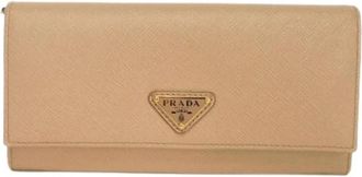 Prada Tweedehands leren portemonnees - Dames - Vintage Accessoires - Beige - ONE Size - Vintage