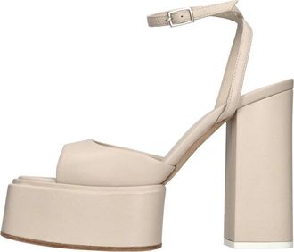 3Juin Sandalen Beige - Dames - Sandalen met hakken - Beige - 36 EU - Leer - Schoenen