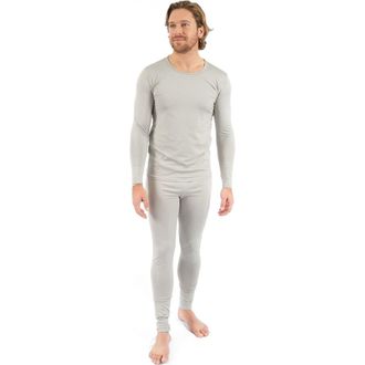 Leveret Mens Solid Thermal Pajama Set in Light Gray at Nordstrom, Size Xx-Large