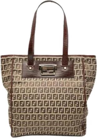 Fendi Pre-owned Canvas Tote - Dames - Vintage Shopper - Bruin - ONE Size - Vintage