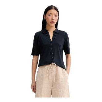 Marc O'Polo Overhemden, Dames, Blauw, S, Regular Jersey Blouse