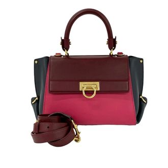 Ferragamo Pre-owned Ferragamo Small Tricolor Leather Gancini Sofia Satchel Ladies QHGAX7UIQX9ZA4J3