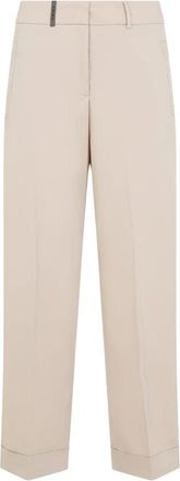 PESERICO P04522.01037 Broeken - Dames - Straight fit broeken - Beige - 2XL - Katoen - Broeken