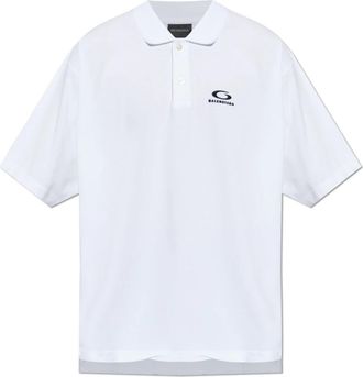 Balenciaga Polo met geborduurd logo - Heren - Polos - Wit - M - Katoen - Tops
