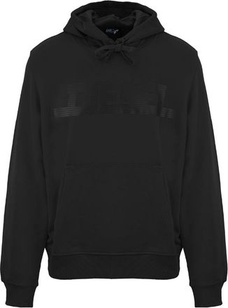 Diesel Mens Monotone Logo Black Caviar Hoodie Cotton - Size X-Large
