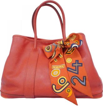 Herm&egrave;s Vermilion Swift Leather Tote Bag (Pre-Owned)