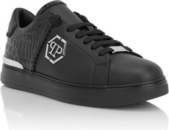 Philipp Plein Low-Top Sneakers Icon Cocco Mix Unisex in Black/black at Nordstrom, Size 44