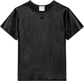 Courr&egrave;ges Black Round Neck T-Shirt