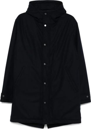 Kiton Cappotto con bottoni e cappuccio - Blu