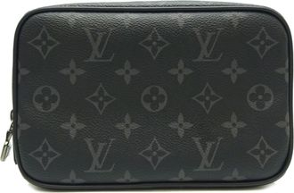 Louis Vuitton Black Monogram Eclipse Clutch Bag (Pre-Owned)