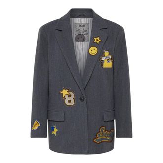 LeComte Blazer Boxy Fit - Dames - Jassen - Grijs - Maat: XL Poliester