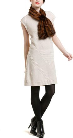 La Fiorentina Whiskey Mink Muffler With Rosette