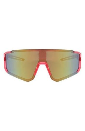 Hurley Semi Rim Polarized Shield Sunglasses in Coral /Pink at Nordstrom Rack