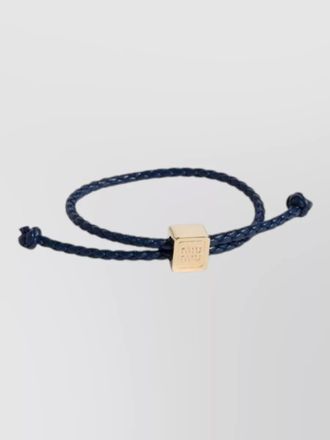 Miu Miu braided bracelet adjustable knot gold tone